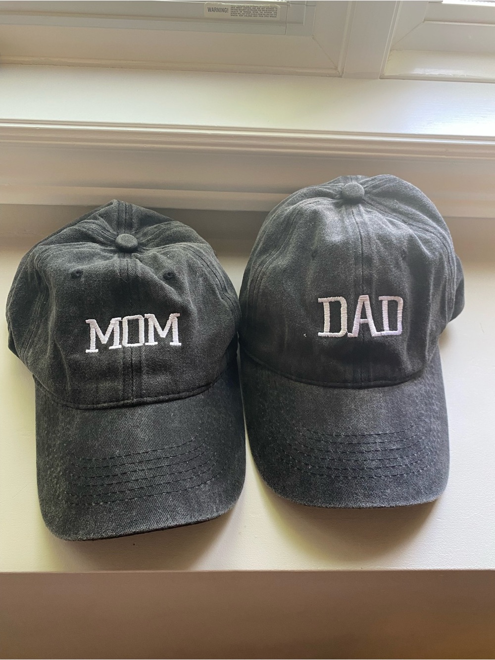 Charcoal "MOM" or "DAD" Embroidered Baseball Cap
